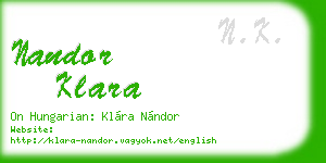 nandor klara business card
