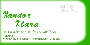 nandor klara business card